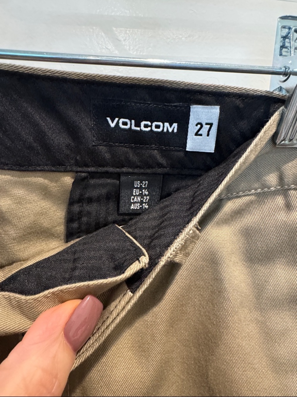 Volcom Men's Flat Front Shorts in Khaki Brown - Picture 2 of 9